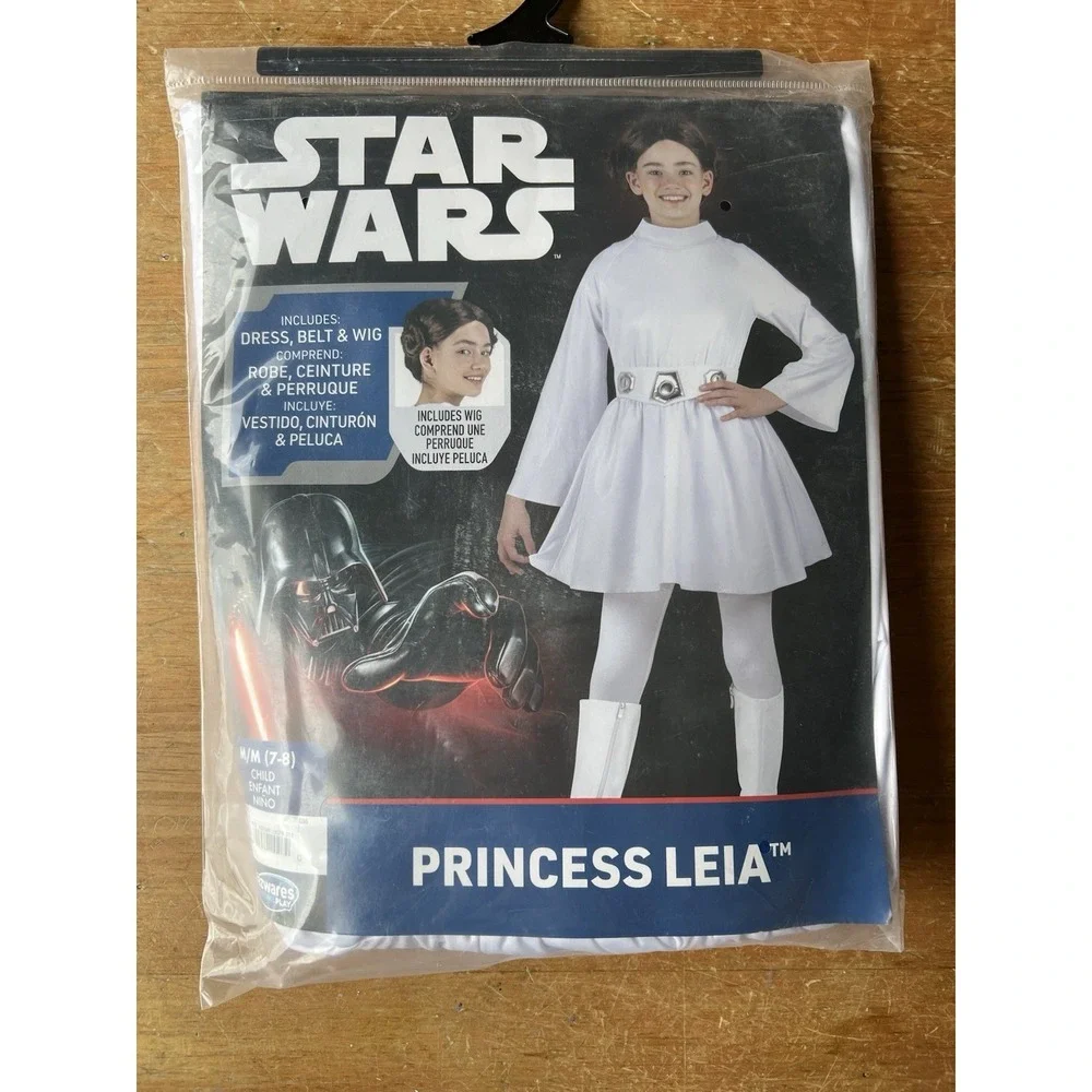 NEW Jazwares Disney Star Wars Princess Leia Dress Halloween Costume Child M 7-8 - Picture 1 of 3